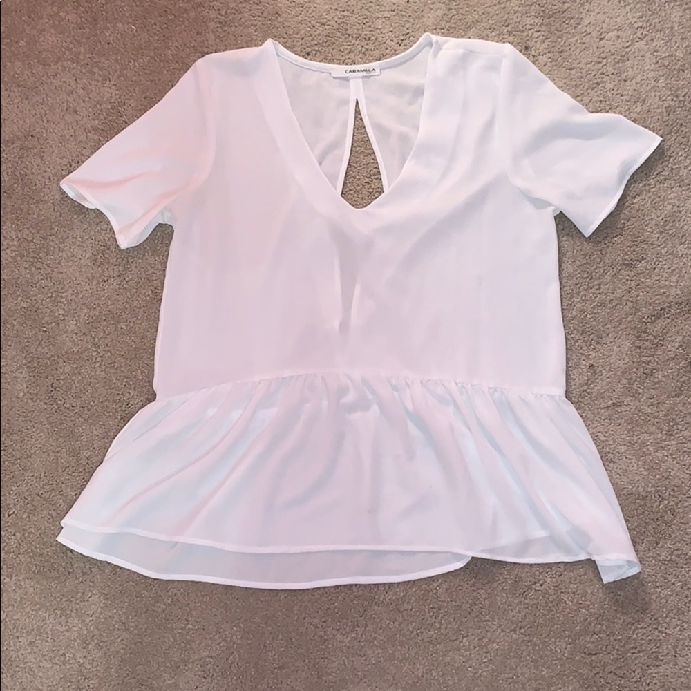 White split back blouse
